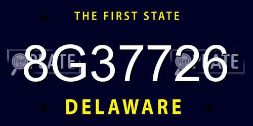 8G37726 Delaware License Plate