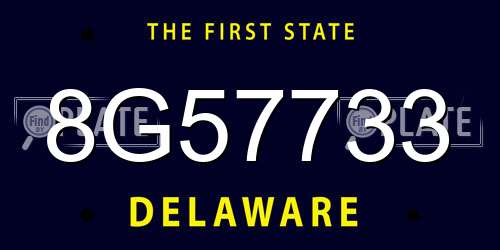 8G57733 Delaware License Plate