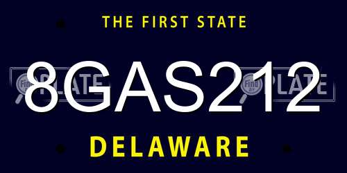 8GAS212 Delaware License Plate