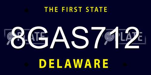8GAS712 Delaware License Plate