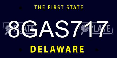 8GAS717 Delaware License Plate