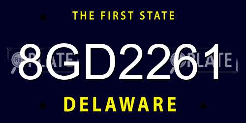 8GD2261 Delaware License Plate