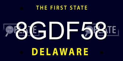 8GDF58 Delaware License Plate