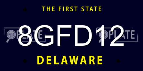 8GFD12 Delaware License Plate