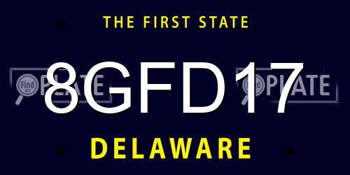 8GFD17 Delaware License Plate