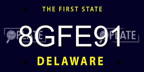 8GFE91 Delaware License Plate