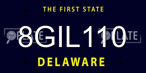 8GIL110 Delaware License Plate