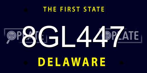 8GL447 Delaware License Plate