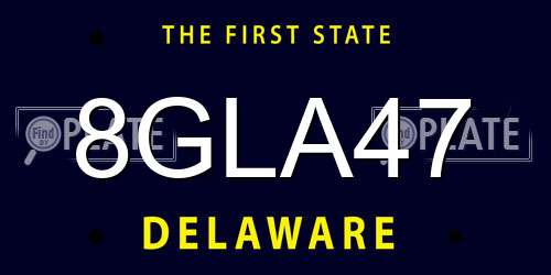 8GLA47 Delaware License Plate