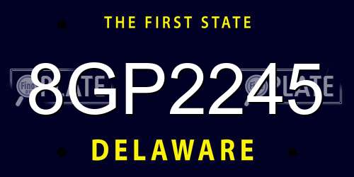 8GP2245 Delaware License Plate