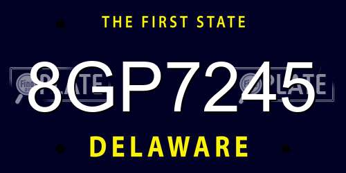 8GP7245 Delaware License Plate