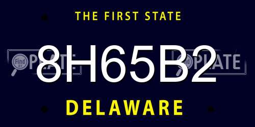8H65B2 Delaware License Plate