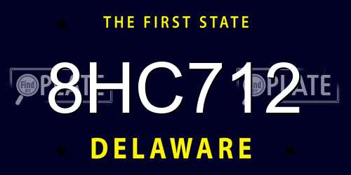 8HC712 Delaware License Plate