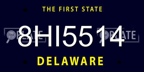 8HI5514 Delaware License Plate