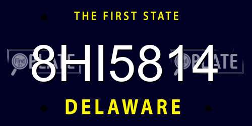 8HI5814 Delaware License Plate