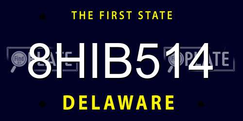 8HIB514 Delaware License Plate