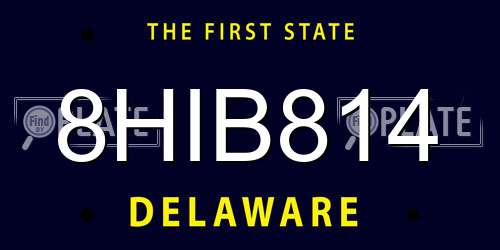 8HIB814 Delaware License Plate