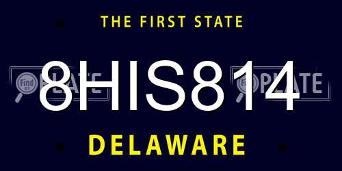 8HIS814 Delaware License Plate