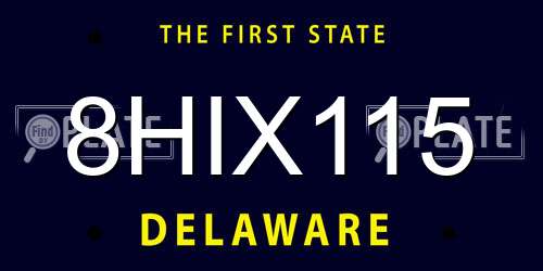 8HIX115 Delaware License Plate