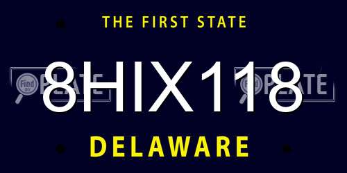 8HIX118 Delaware License Plate