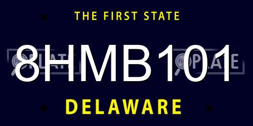 8HMB101 Delaware License Plate