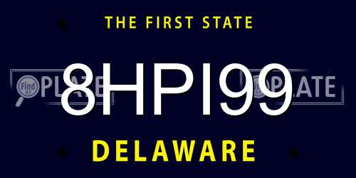8HPI99 Delaware License Plate