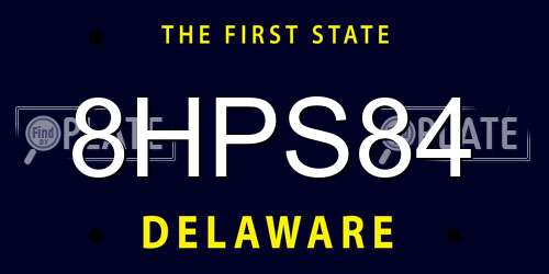 8HPS84 Delaware License Plate