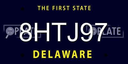 8HTJ97 Delaware License Plate
