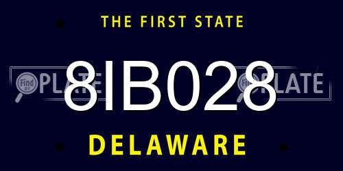 8IB028 Delaware License Plate