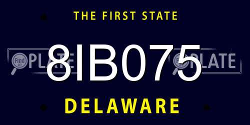 8IB075 Delaware License Plate