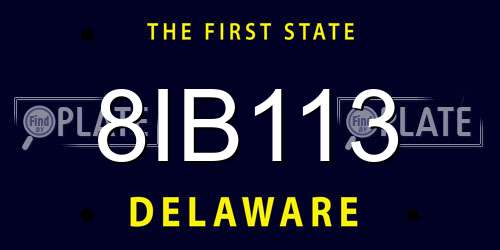 8IB113 Delaware License Plate