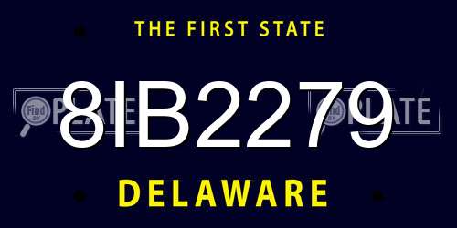 8IB2279 Delaware License Plate