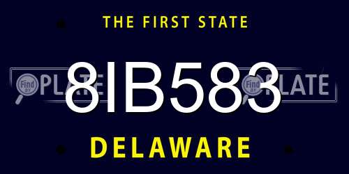 8IB583 Delaware License Plate