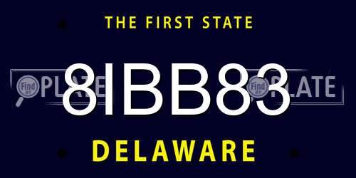 8IBB83 Delaware License Plate