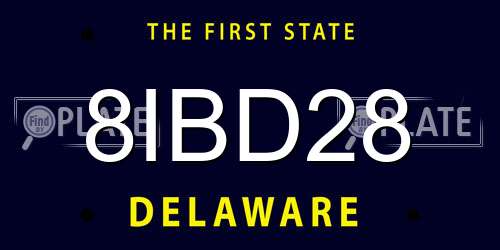 8IBD28 Delaware License Plate