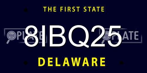 8IBQ25 Delaware License Plate