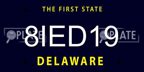 8IED19 Delaware License Plate