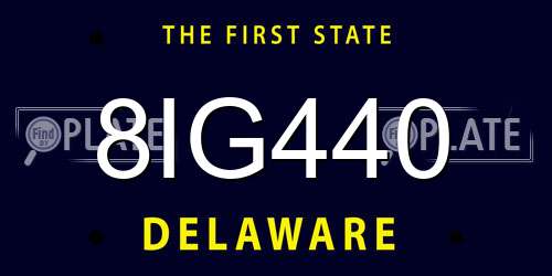 8IG440 Delaware License Plate