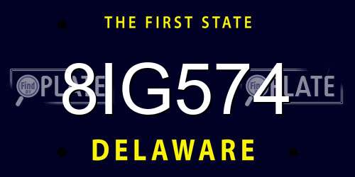8IG574 Delaware License Plate