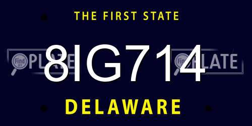 8IG714 Delaware License Plate