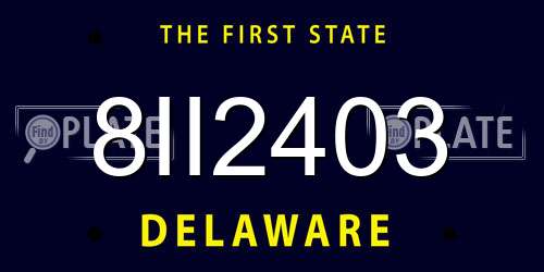 8II2403 Delaware License Plate