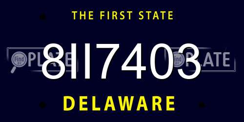 8II7403 Delaware License Plate