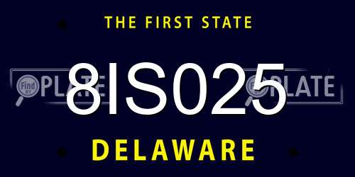 8IS025 Delaware License Plate