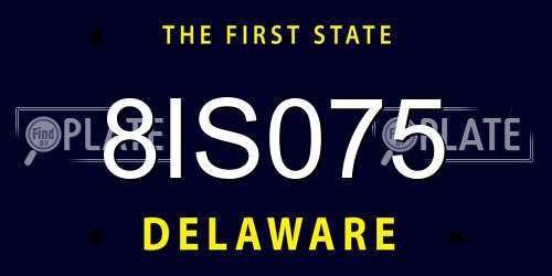 8IS075 Delaware License Plate