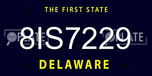 8IS7229 Delaware License Plate