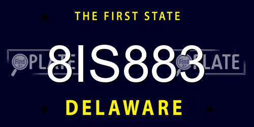 8IS883 Delaware License Plate