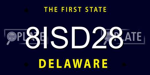 8ISD28 Delaware License Plate