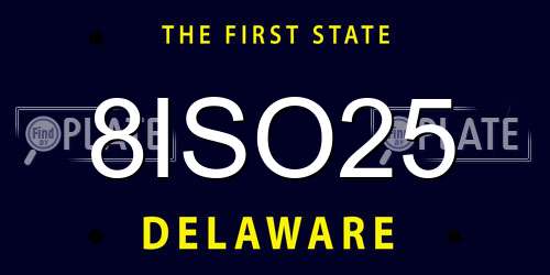 8ISO25 Delaware License Plate