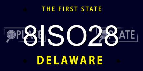 8ISO28 Delaware License Plate