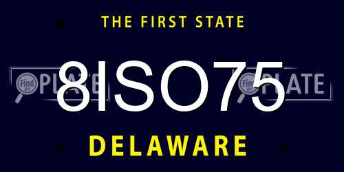 8ISO75 Delaware License Plate